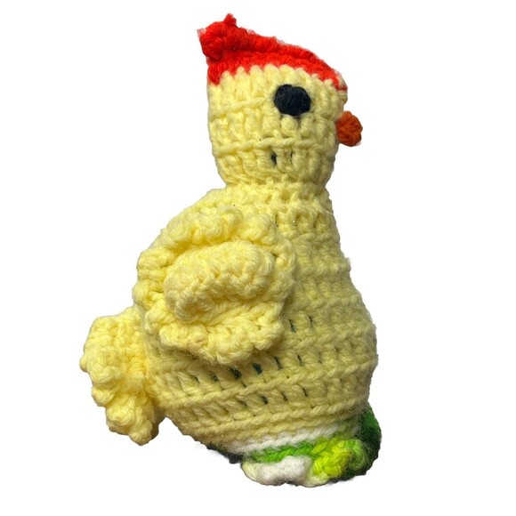 Easter Chicken Handmade Crochet Knit Plastic Egg‎ Cozy Grandma Cottage Farm Life - Picture 2 of 5